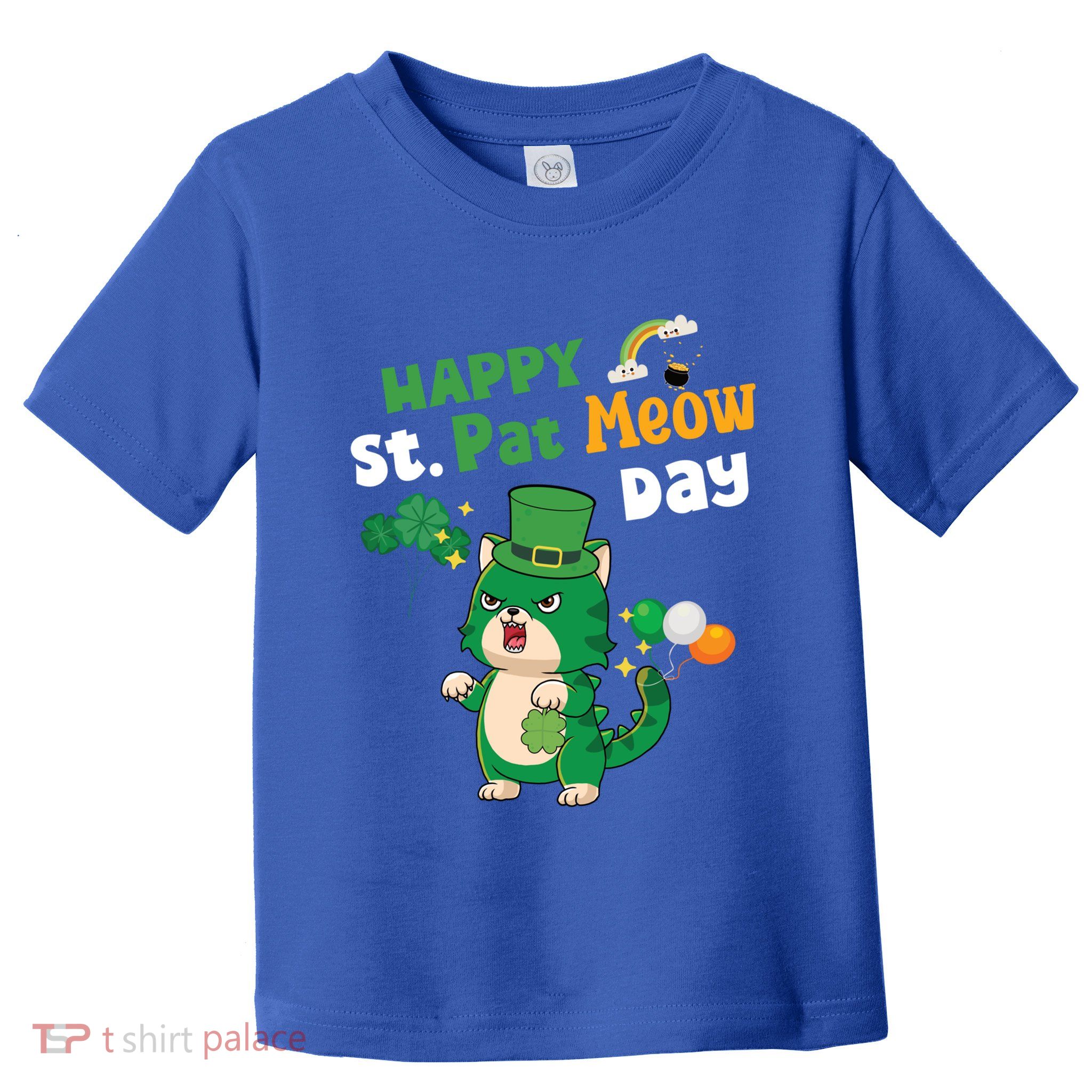 Happy St Pat Meow Day Lucky Shamrock Cat Funny Cats Lovers Gift Toddler T-Shirt