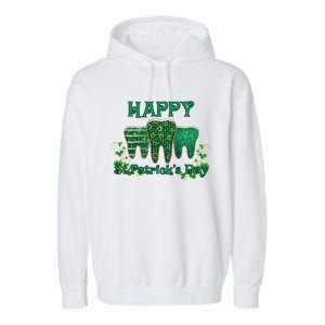 Happy St Patrick's Day Teeth Dentist Dental Funny St Meaningful Gift Garment-Dyed Fleece Hoodie