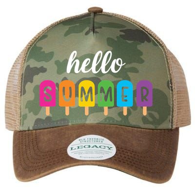 Hello Summer Popsicle Colorful Legacy Tie Dye Trucker Hat