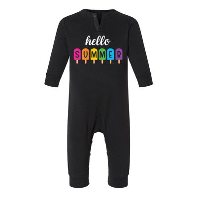 Hello Summer Popsicle Colorful Infant Fleece One Piece