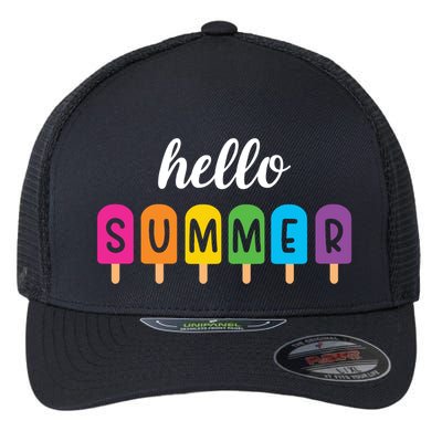 Hello Summer Popsicle Colorful Flexfit Unipanel Trucker Cap