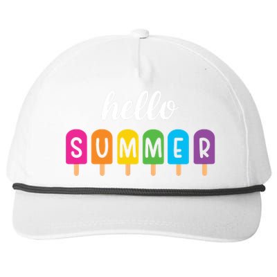 Hello Summer Popsicle Colorful Snapback Five-Panel Rope Hat