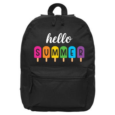 Hello Summer Popsicle Colorful 16 in Basic Backpack
