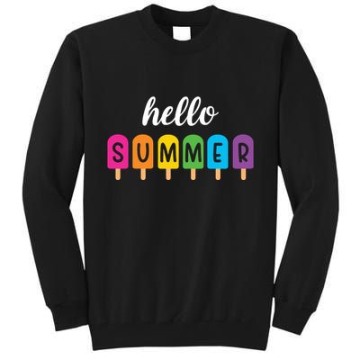 Hello Summer Popsicle Colorful Tall Sweatshirt