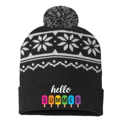 Hello Summer Popsicle Colorful USA-Made Snowflake Beanie