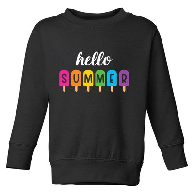 Hello Summer Popsicle Colorful Toddler Sweatshirt