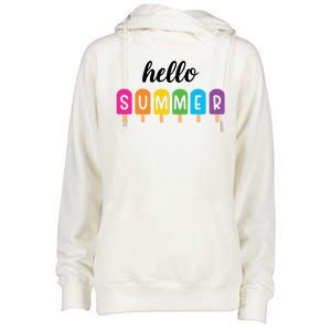 Hello Summer Popsicle Colorful Womens Funnel Neck Pullover Hood