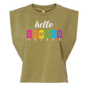 Hello Summer Popsicle Colorful Garment-Dyed Women's Muscle Tee