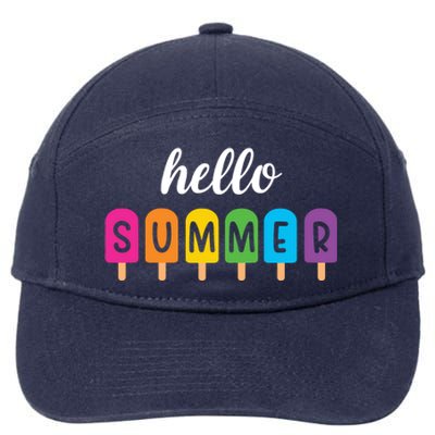 Hello Summer Popsicle Colorful 7-Panel Snapback Hat