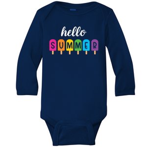 Hello Summer Popsicle Colorful Baby Long Sleeve Bodysuit