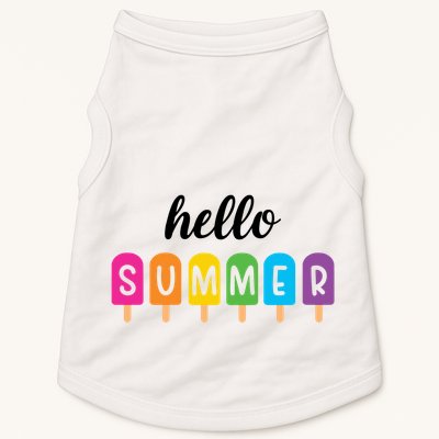 Hello Summer Popsicle Colorful Doggie Tank