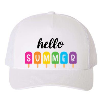 Hello Summer Popsicle Colorful Yupoong Adult 5-Panel Trucker Hat