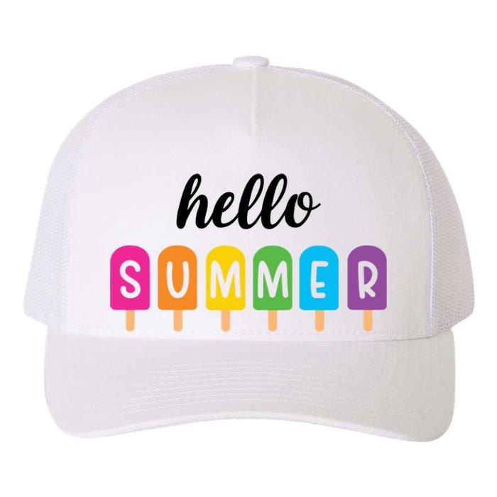 Hello Summer Popsicle Colorful Yupoong Adult 5-Panel Trucker Hat