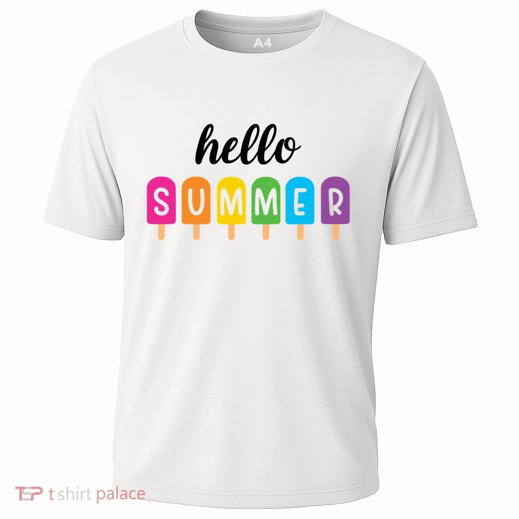 Hello Summer Popsicle Colorful Performance Shirt