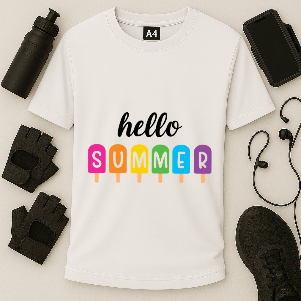 Hello Summer Popsicle Colorful Performance Shirt