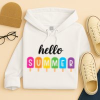 Hello Summer Popsicle Colorful Hoodie