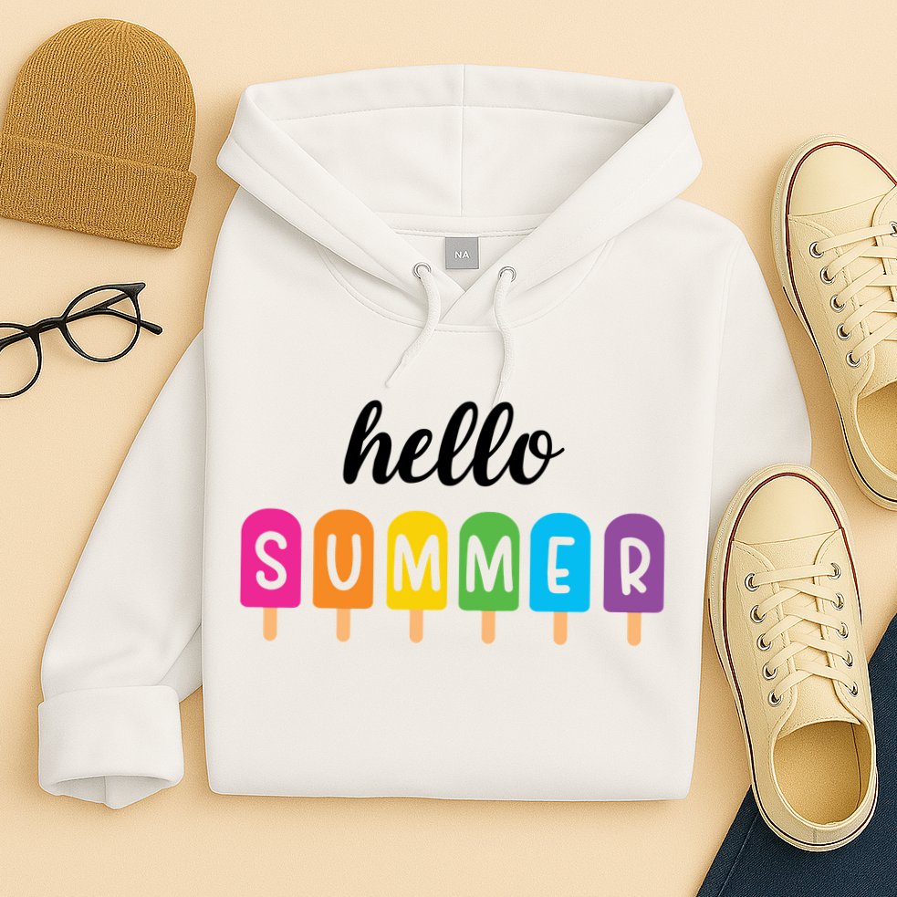 Hello Summer Popsicle Colorful Hoodie
