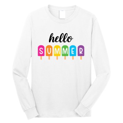 Hello Summer Popsicle Colorful Long Sleeve Shirt
