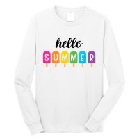 Hello Summer Popsicle Colorful Long Sleeve Shirt