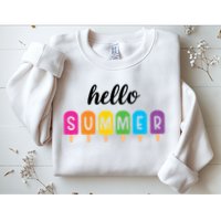 Hello Summer Popsicle Colorful Sweatshirt