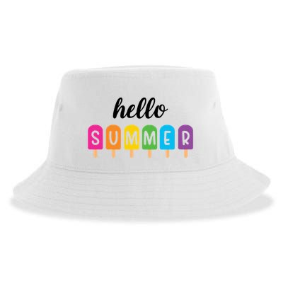Hello Summer Popsicle Colorful Sustainable Bucket Hat