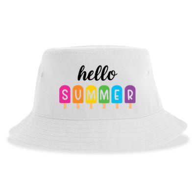 Hello Summer Popsicle Colorful Sustainable Bucket Hat