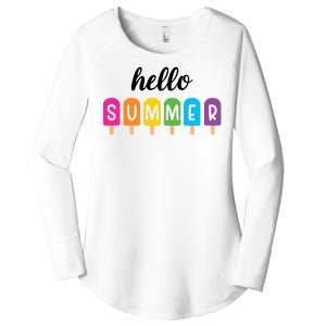 Hello Summer Popsicle Colorful Women's Perfect Tri Tunic Long Sleeve Shirt