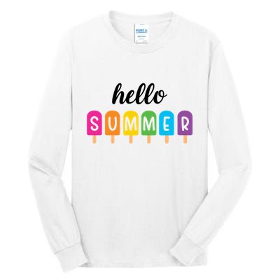 Hello Summer Popsicle Colorful Tall Long Sleeve T-Shirt