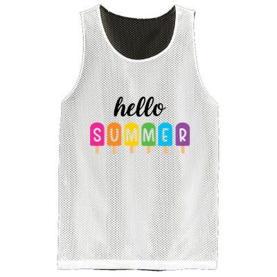 Hello Summer Popsicle Colorful Mesh Reversible Basketball Jersey Tank