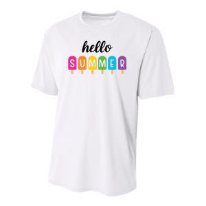 Hello Summer Popsicle Colorful Youth Performance Sprint T-Shirt