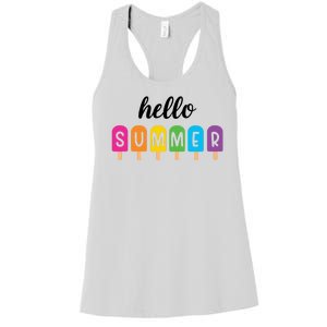 Hello Summer Popsicle Colorful Women's Racerback Tank