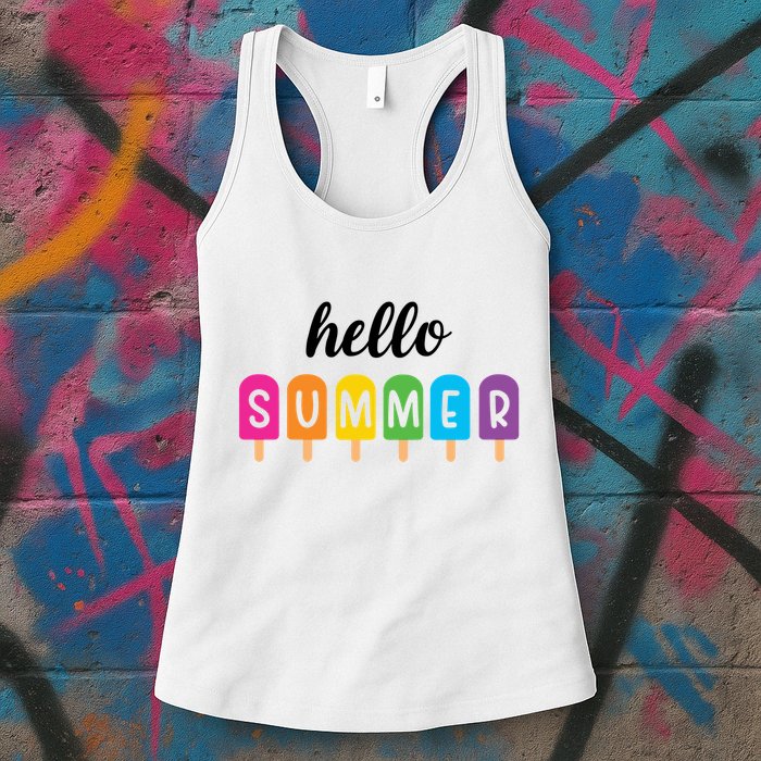 Hello Summer Popsicle Colorful Womens Tank Top
