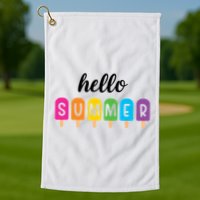 Hello Summer Popsicle Colorful Golf Towel