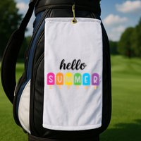 Hello Summer Popsicle Colorful Golf Towel