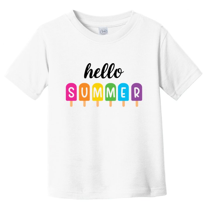 Hello Summer Popsicle Colorful Toddler T-Shirt