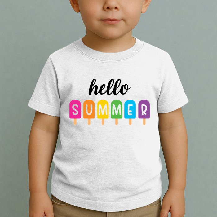 Hello Summer Popsicle Colorful Toddler T-Shirt