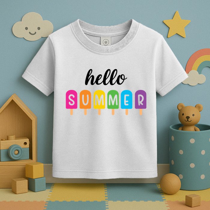 Hello Summer Popsicle Colorful Toddler T-Shirt