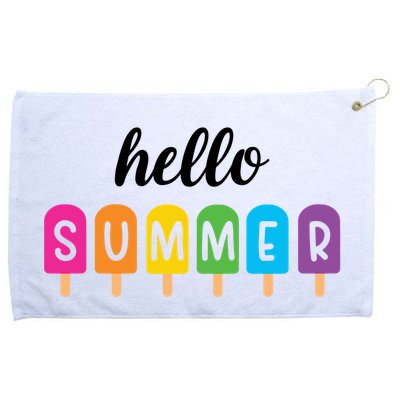 Hello Summer Popsicle Colorful Grommeted Golf Towel