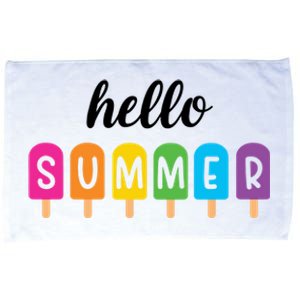 Hello Summer Popsicle Colorful Microfiber Hand Towel