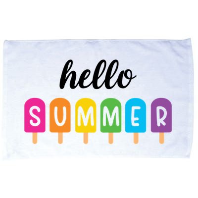 Hello Summer Popsicle Colorful Microfiber Hand Towel