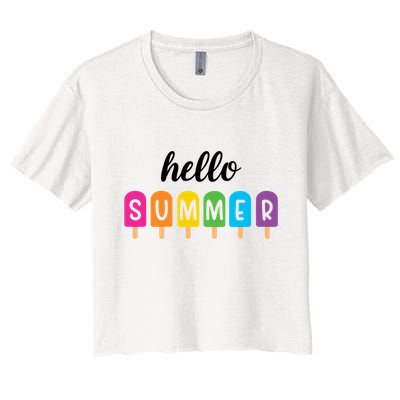 Hello Summer Popsicle Colorful Crop Top
