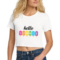 Hello Summer Popsicle Colorful Crop Top