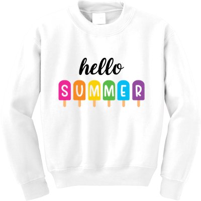 Hello Summer Popsicle Colorful Kids Sweatshirt