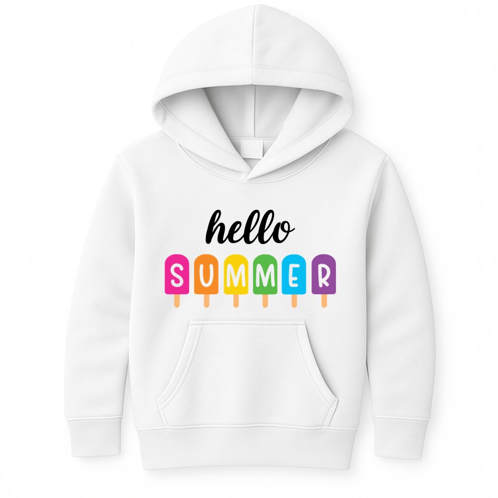 Hello Summer Popsicle Colorful Kids Hoodie