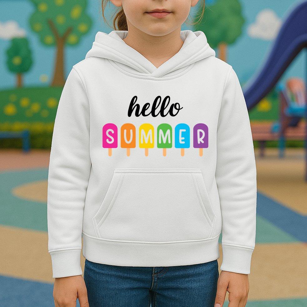 Hello Summer Popsicle Colorful Kids Hoodie