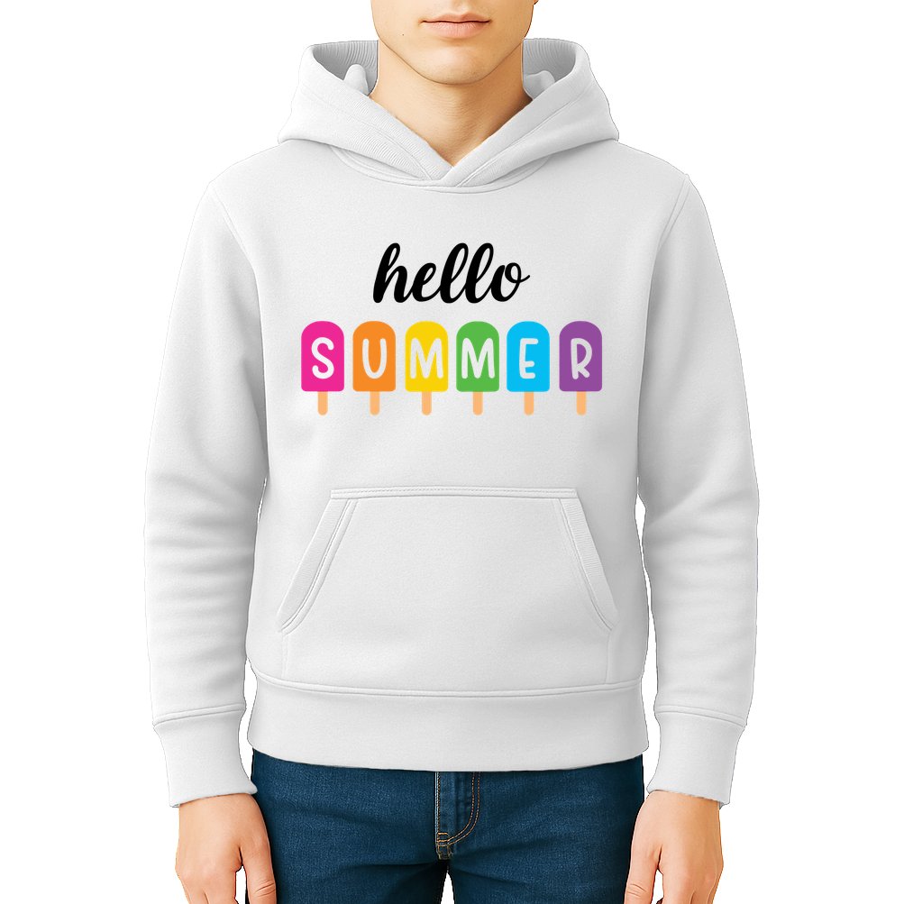 Hello Summer Popsicle Colorful Kids Hoodie