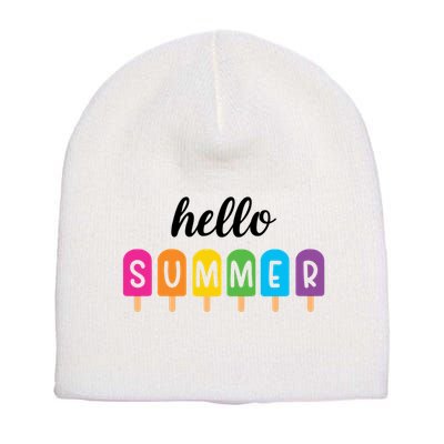 Hello Summer Popsicle Colorful Short Acrylic Beanie