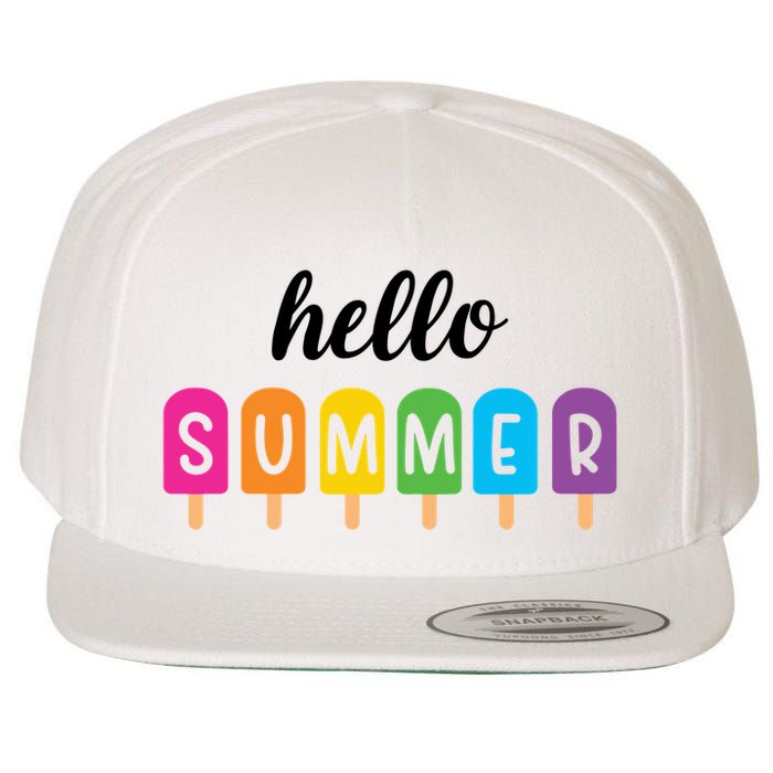 Hello Summer Popsicle Colorful Wool Snapback Cap