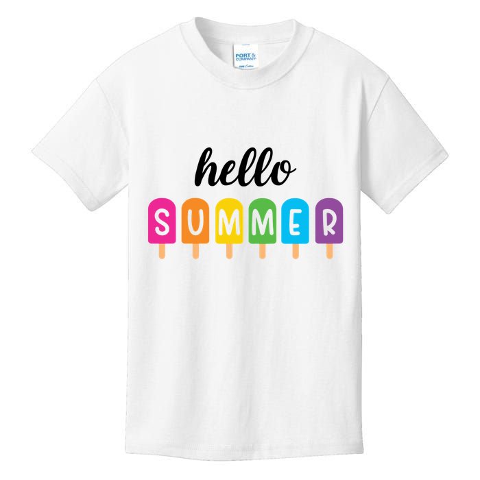 Hello Summer Popsicle Colorful Kids T-Shirt