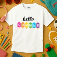 Hello Summer Popsicle Colorful Kids T-Shirt